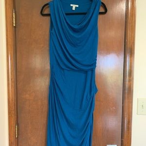 Anthropologie Bordeaux draped bodycon midi dress